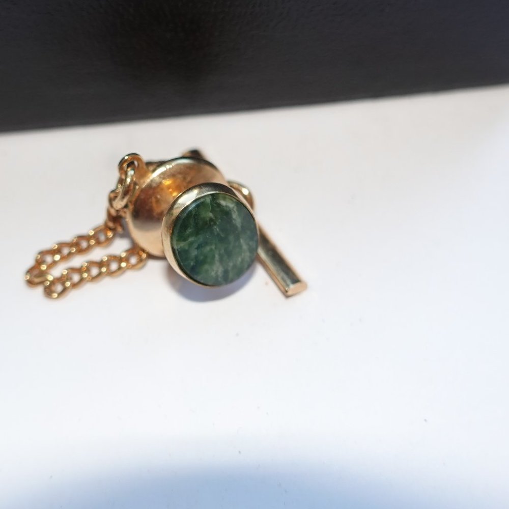 Green Jade Tie Tack